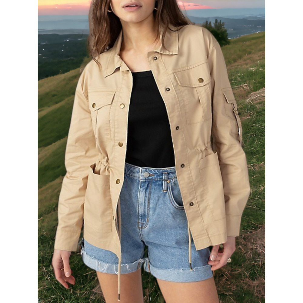 NWT - Sanctuary Lena Collard Utility Jacket in Khaki Size: M MSRP: $225